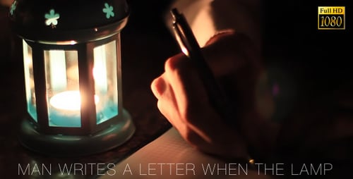 Man Writes A Letter When The Lamp 2