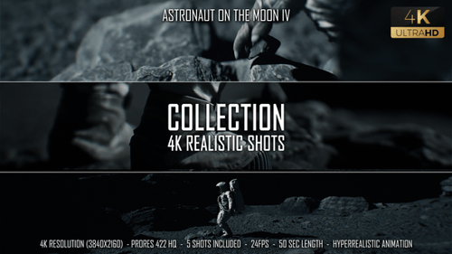 Cinematic Astronaut Walking on Lunar Surface