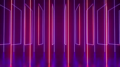 Dynamic Geometric Neon Lines Motion Background