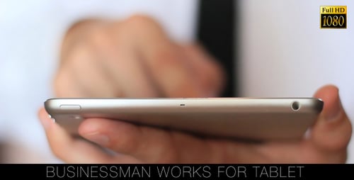 Businessman Works For Tablet 3