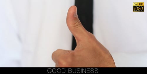 Hand Gives Thumbs Up With Black Tie