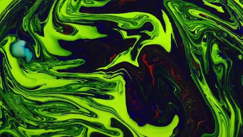 Abstract Psychedelic Liquid Paint Splashing Swirl Colour Mix Art Design