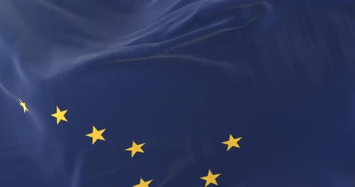 Realistic Waving Alaska State Flag Loop