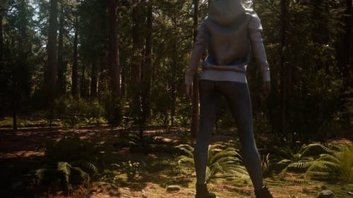 Woman in Yosimite National Park Near Sequoia