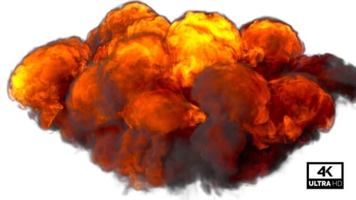 Realistic Fire Explosion and Smoke Transition Alpha Channel