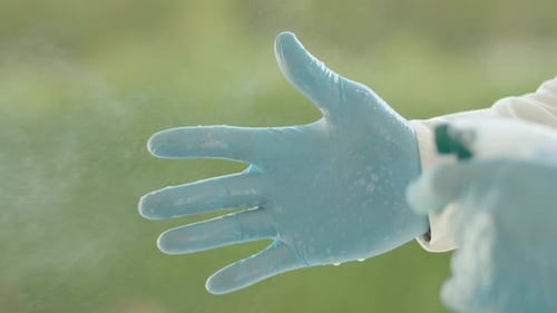 Disinfecting Rubber Gloves