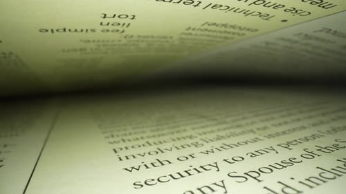 Macro Shot Inside of Book with Text