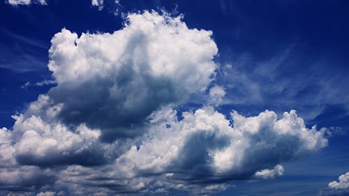 Dramatic Clouds Moving in Vivid Blue Sky