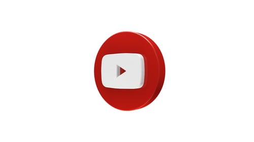 Animated 3D YouTube Icon Rotating Loop