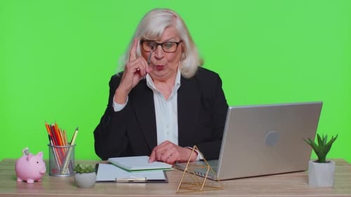 Senior Woman Writing Ideas at Desk