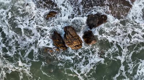 Dramatic Sea Texture Aerial View Turkey Alanya