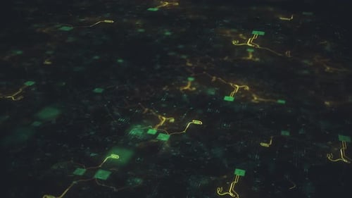 Green Digital Circuit Board Animation 4k