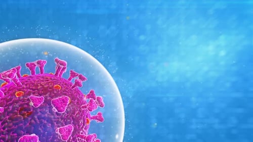 Rotating Virus Cell with Protective Shield Animation