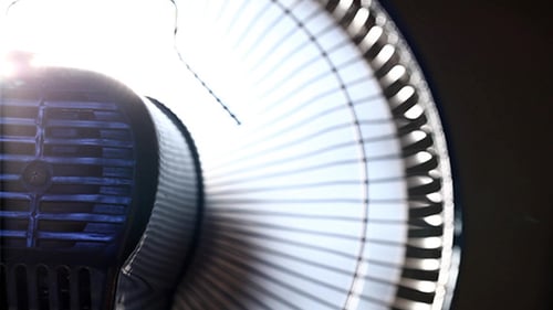 Close Up of a Rotating Household Fan