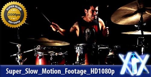 Energetic Drummer Plays Kit in Dark Studio