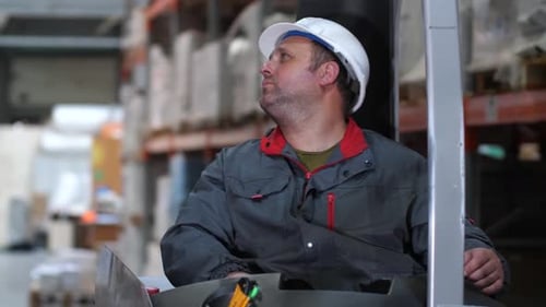The Face of a Logistic Warehouse Worker