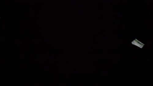 One-Hundred Euro Bills Floating on Black Background