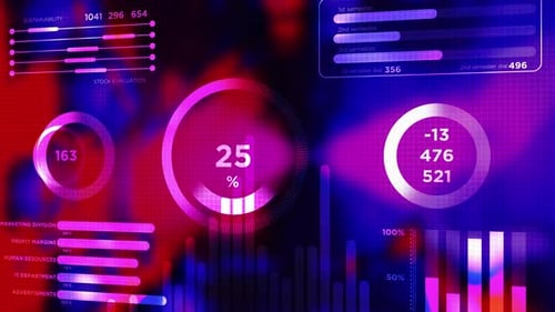 Futuristic Digital Data Display Interface Animation