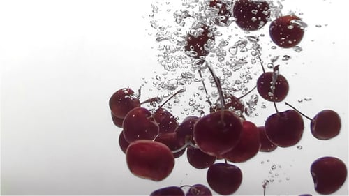 Cherry Dropping In Water