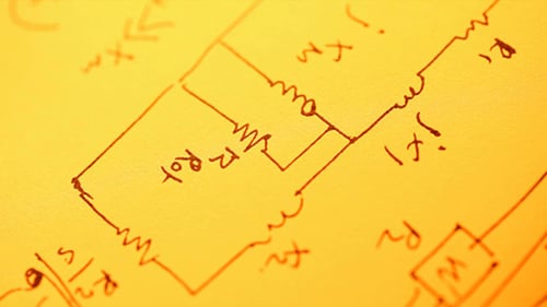 Hand-Drawn Electrical Circuit Diagram Close-Up