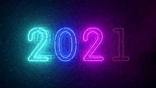 2021 Neonschild-Hintergrund Neujahrskonzept
