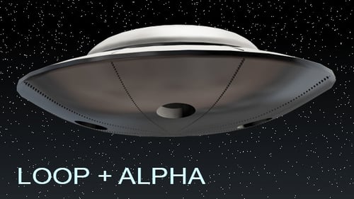 Futuristic 3D UFO Animation with Alpha