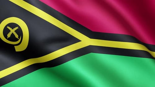Realistic Vanuatu National Flag Waving in the Wind