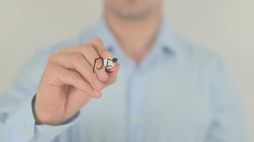 Pension Next Exit, Man Writing on Transparent Glass Screen