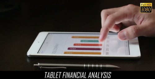 Hand Interacting with Data on Tablet Device