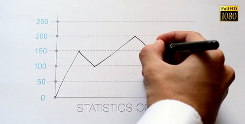 Hand Drawing Fluctuating Business Graph
