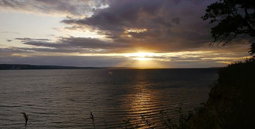 Sunset Over The River
