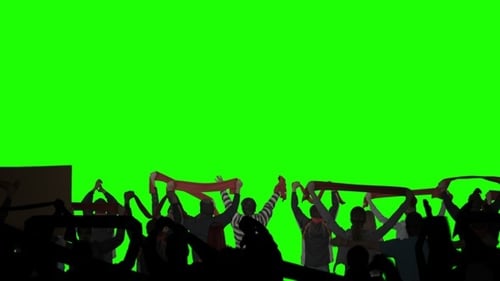 Layered Crowd on Green Screen