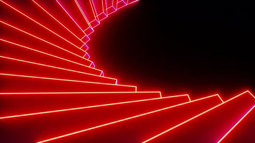 Abstract Neon Staircase