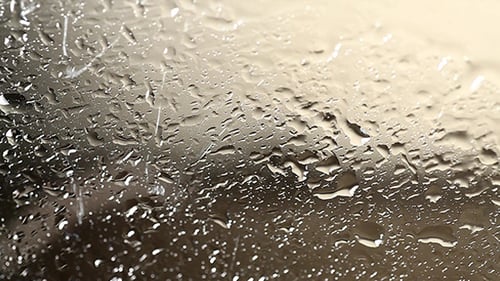 Rain Droplets Flowing Down a Glass Surface
