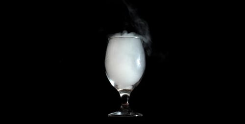 Stem Glass Filled With Fog Transitioning to Transparent