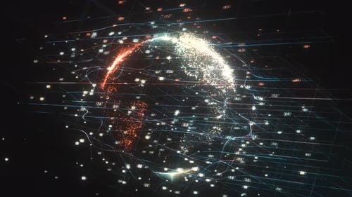 Digital Data Network Global Sphere Animation