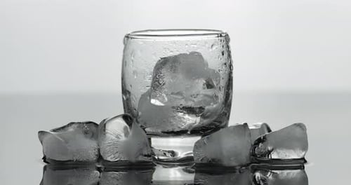 Icy Beverage: Glass Filled with Ice and Liquid