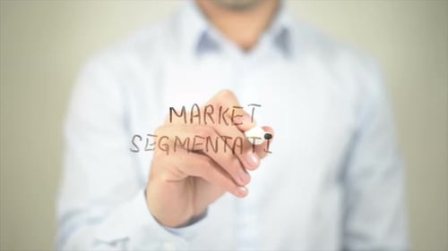Market Segmentation Writing on Transparent Screen