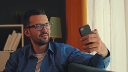 Man Takes Selfie Photo in His Room