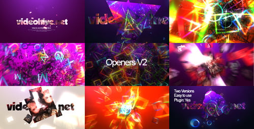 Dynamic Neon Geometric Logo Openers