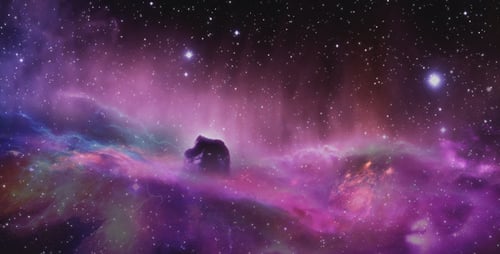 Animated Nebula and Stars Fly Through Deep Space