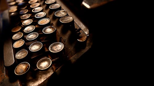 Vintage Typewriter Keys Close Up