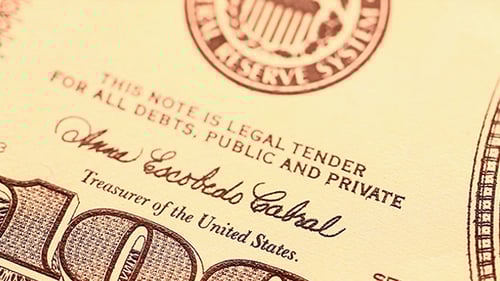 Close Up View of One Hundred Dollar Bill