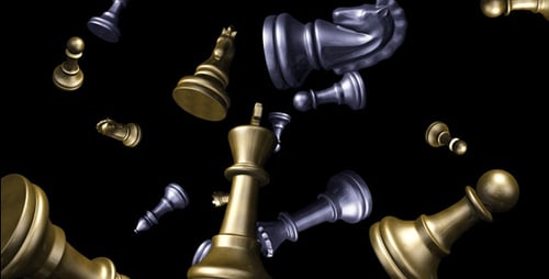 Fliegende Schachfiguren - Gold & Silber