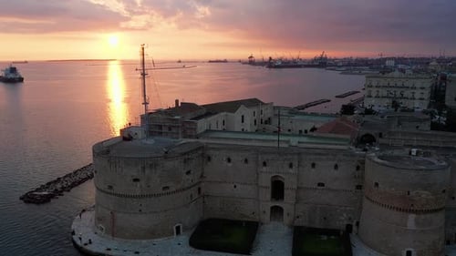 Aerial view of medieval Aragonese Castle