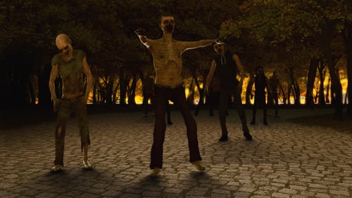 Animated Zombie Walk Cycles Alpha Channel with Multiple Angles