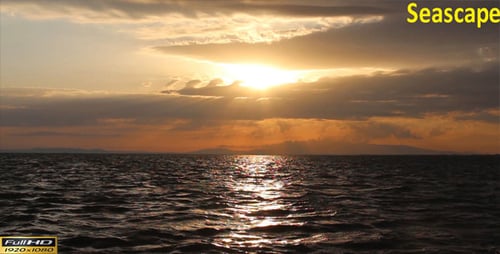 Golden Sunset Reflecting off of Ocean Waters