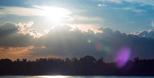 Sunset on Cloudy Sky