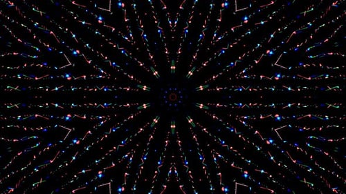 linha abstrata forma redonda luz piscando colorida brilhando no centro, fundo preto