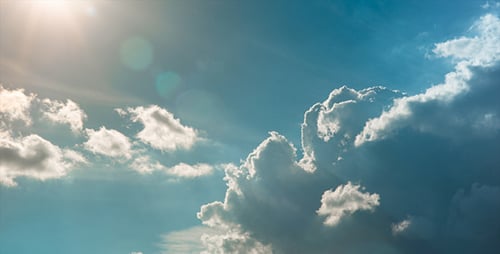 Time Lapse of Cumulus Clouds in a Blue Sky